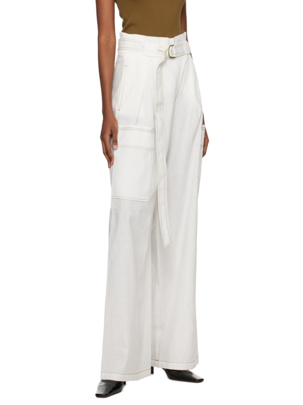 MAX MARA White Slogan Trousers